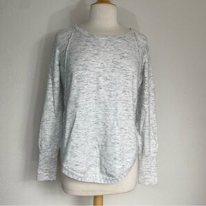 RD Style Womens White Gray Marled Soft Stretch Sweater Size Large Casual Classic